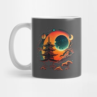 Japanese Temple Tokyo  Asian Inspired Retro Japan Mug